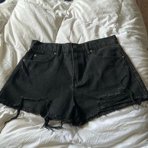 Black jean shorts
